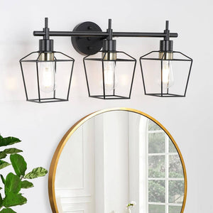Farmhouse 23.22 in. 3 - Light Black Bathroom Vanity Light with Wire Cage - Stu's Home Improvement Outlet