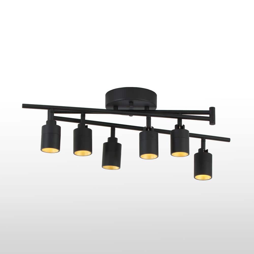 Shura 6 - Head Integrated LED Swivel Track Light, Directional Spot Lights, Dimmable - Black - Stu's Home Improvement Outlet