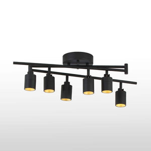 Shura 6 - Head Integrated LED Swivel Track Light, Directional Spot Lights, Dimmable - Black - Stu's Home Improvement Outlet