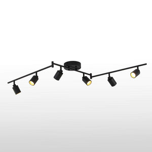 Shura 6 - Head Integrated LED Swivel Track Light, Directional Spot Lights, Dimmable - Black - Stu's Home Improvement Outlet