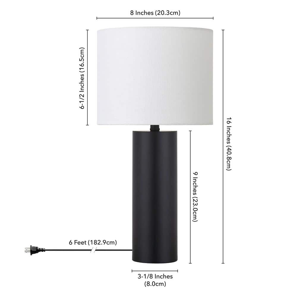 York 16 in. Blackened Bronze Mini Lamp with Fabric Shade - Stu's Home Improvement Outlet