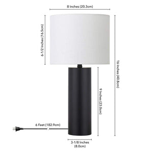 York 16 in. Blackened Bronze Mini Lamp with Fabric Shade - Stu's Home Improvement Outlet
