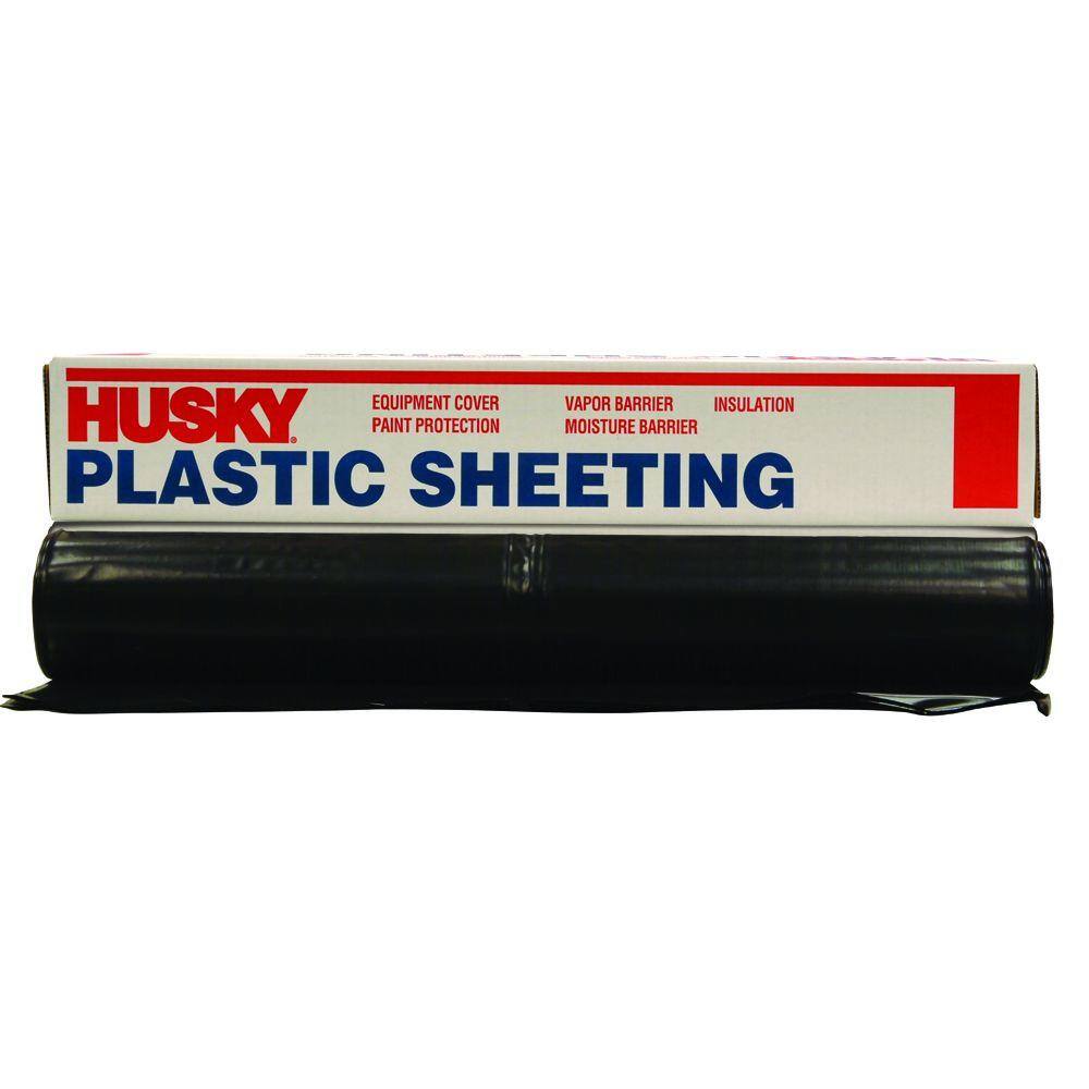 20 ft. x 50 ft. Black 4 mil Plastic Sheeting - Stu's Home Improvement Outlet