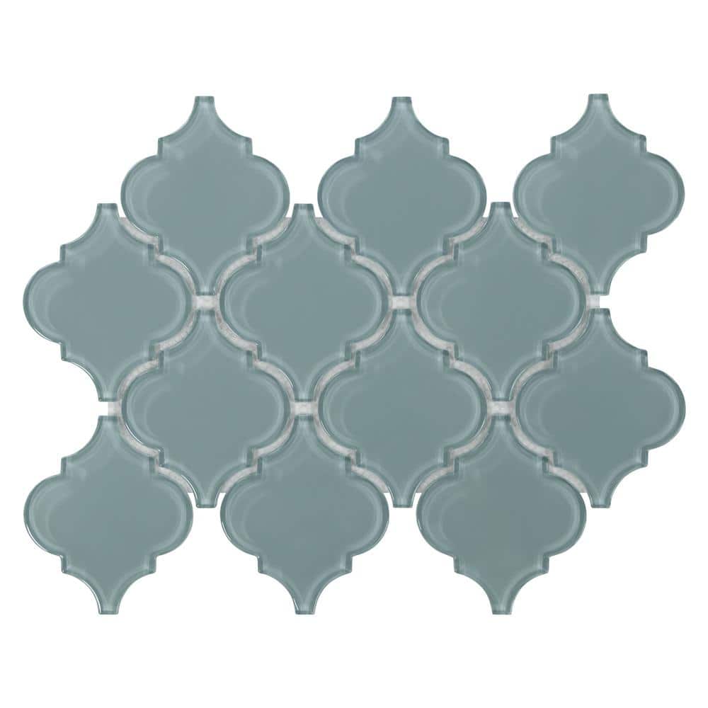 Arabesque Lantern Blue 12 in. x 9 in. Glossy Glass Wall Mosaic Tile (3.8 sq. ft./Case) - Stu's Home Improvement Outlet