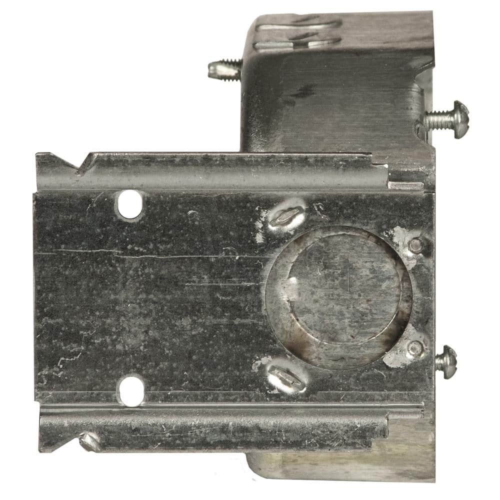 4 in. W x 1 - 1/2 in. D Galv. Steel Gray Drawn Octagon Box with Three 1/2 in. KO's and NMSC Clamps, J - Bracket, 1 - Pack - Stu's Home Improvement Outlet