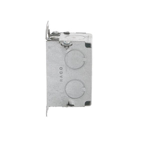 3 in. H x 2 in. W x 2 in. D Steel Metallic 1 - Gang Gangable Switch Box with Eight 1/2 in. KO's and Plaster Ears (1 - Pack) - Stu's Home Improvement Outlet