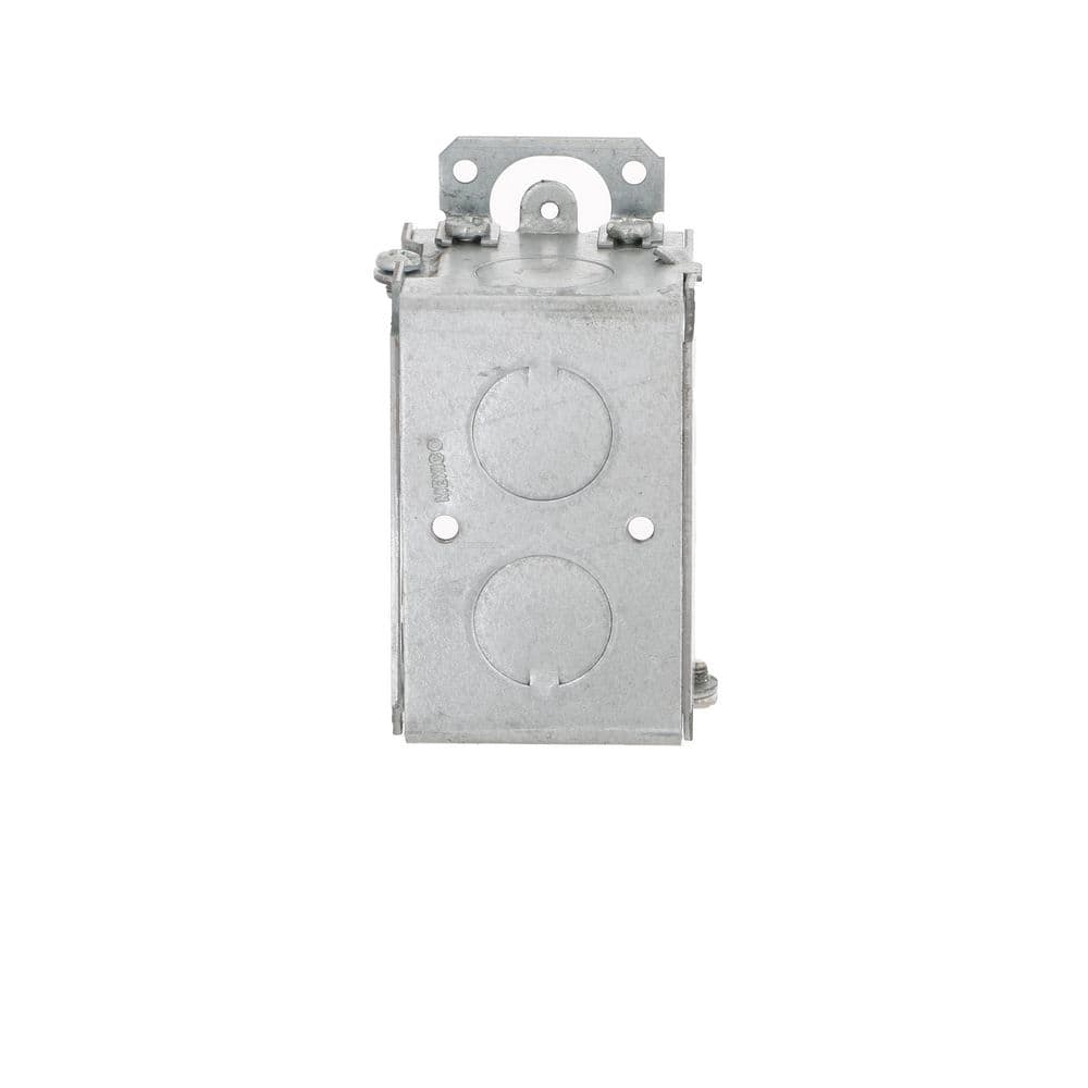 3 in. H x 2 in. W x 2 in. D Steel Metallic 1 - Gang Gangable Switch Box with Eight 1/2 in. KO's and Plaster Ears (1 - Pack) - Stu's Home Improvement Outlet