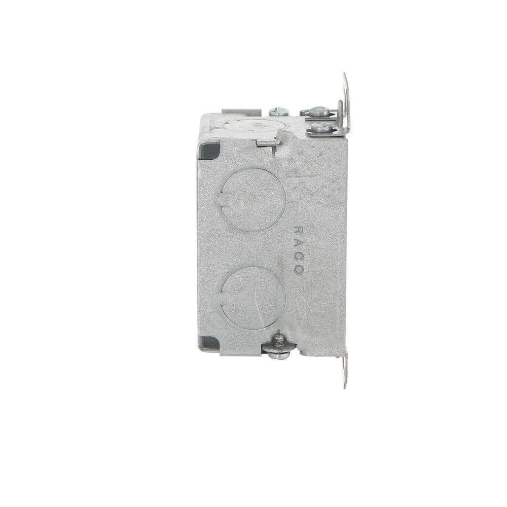 3 in. H x 2 in. W x 2 in. D Steel Metallic 1 - Gang Gangable Switch Box with Eight 1/2 in. KO's and Plaster Ears (1 - Pack) - Stu's Home Improvement Outlet