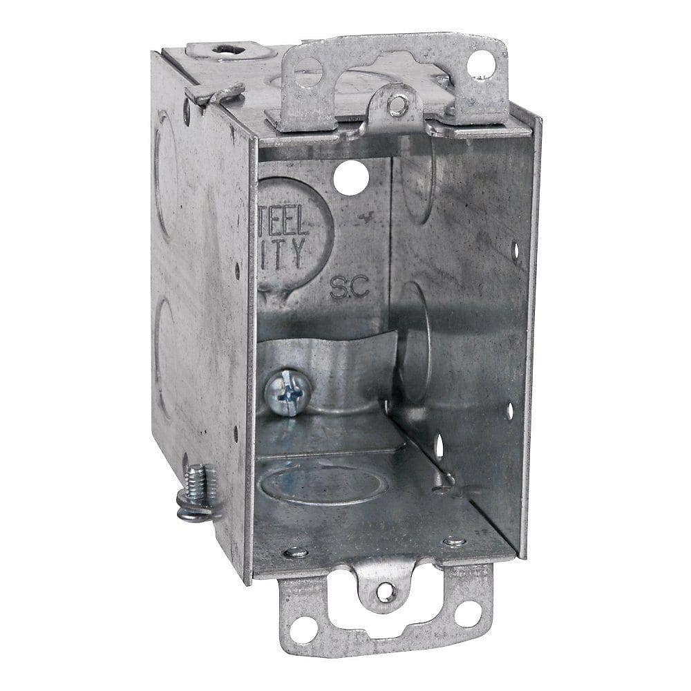 3 in. Steel Electrical Box with 1/2 in. Knockouts and Non - Metallic Cable Clamps - Stu's Home Improvement Outlet