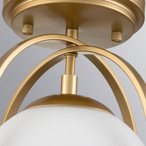 Fragoso 8.66 in. 1 - Light Brass Semi Flush Mount Light with Opal Glass - Stu's Home Improvement Outlet