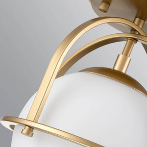Fragoso 8.66 in. 1 - Light Brass Semi Flush Mount Light with Opal Glass - Stu's Home Improvement Outlet