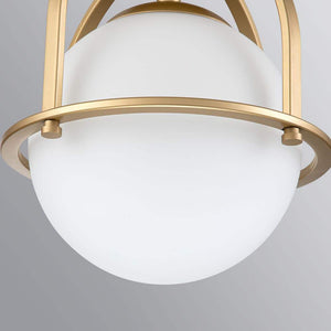 Fragoso 8.66 in. 1 - Light Brass Semi Flush Mount Light with Opal Glass - Stu's Home Improvement Outlet
