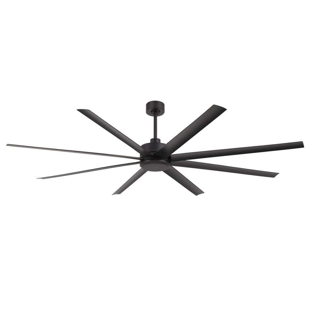 Melissa 84 in. (7 ft.) 6 Fan Speeds Industrial Ceiling Fan in Black with 8 Aluminum Blades and Remote Included No Light - Stu's Home Improvement Outlet