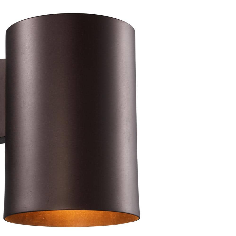 Cali 1 - Light Small Bronze Cylinder Outdoor Wall Light Fixture - Stu's Home Improvement Outlet