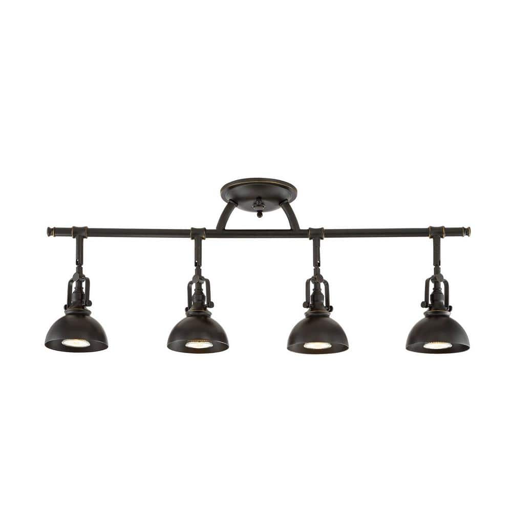 Broadway 50 - Watt 4 - Light Bronze Industrial Track Light with Oil Rubbed Bronze Shade, No Bulb Included - Stu's Home Improvement Outlet