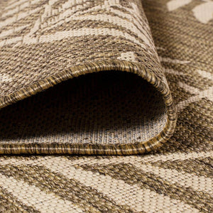 Nevis Palm Frond Brown/Beige 9 ft. x 12 ft. Indoor/Outdoor Area Rug - Stu's Home Improvement Outlet