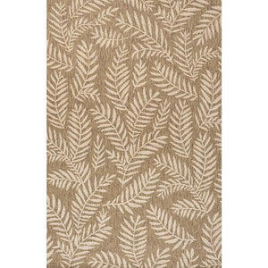 Nevis Palm Frond Brown/Beige 9 ft. x 12 ft. Indoor/Outdoor Area Rug - Stu's Home Improvement Outlet