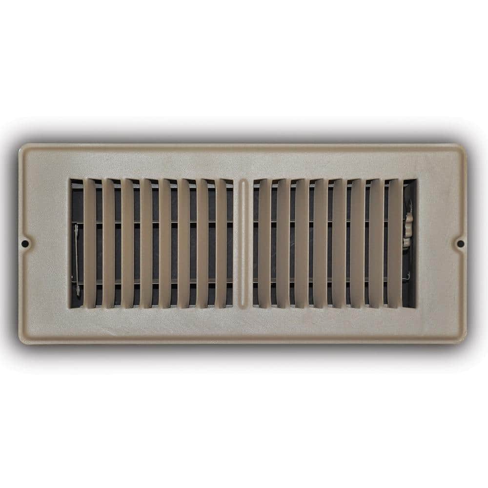 4 in. x 10 in. 2-Way Steel Mobile Home Floor Register in Brown