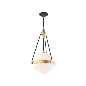 Harmony 14 in. 3 Light 60 - Watt Brushed Gold/Glossy Opal Glass Pendant Light - Stu's Home Improvement Outlet