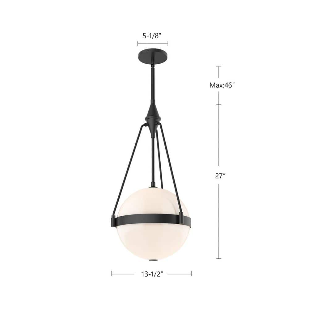 Harmony 14 in. 3 Light 60 - Watt Brushed Gold/Glossy Opal Glass Pendant Light - Stu's Home Improvement Outlet