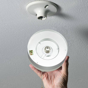 Spin Light 7 in. Closet Light LED Flush Mount Ceiling Light w/ Pull Chain Brushed Nickel Accent Clothes Closet Rated - Stu's Home Improvement Outlet