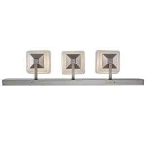 Edwards 24 in. 3 - Light Brushed Nickel Bathroom Vanity Light Fixture with Frosted Glass Shades - Stu's Home Improvement Outlet