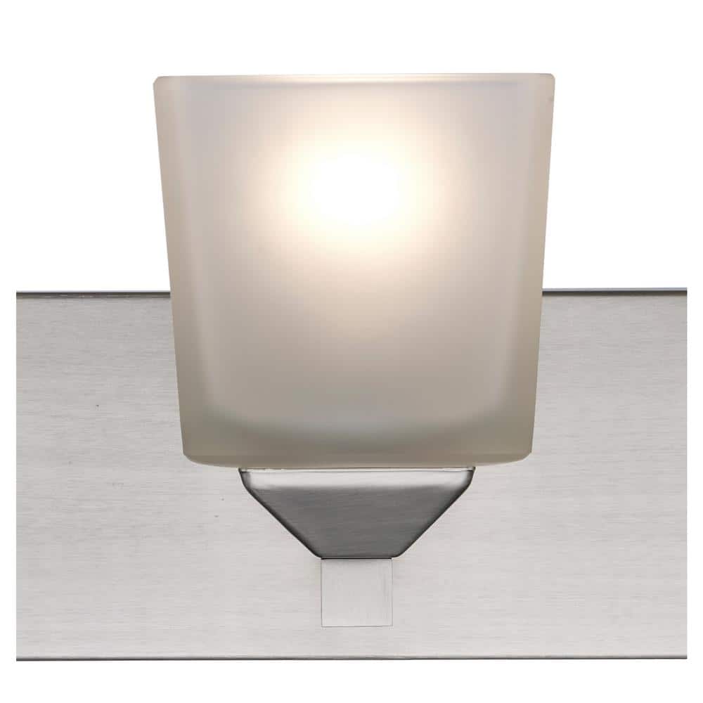 Edwards 24 in. 3 - Light Brushed Nickel Bathroom Vanity Light Fixture with Frosted Glass Shades - Stu's Home Improvement Outlet