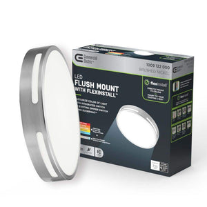 Flexinstall LED 10 in. Brushed Nickel Cut Out Detail Recessed Ceiling Light for Home with 5CCT DuoBright Dimming - Stu's Home Improvement Outlet