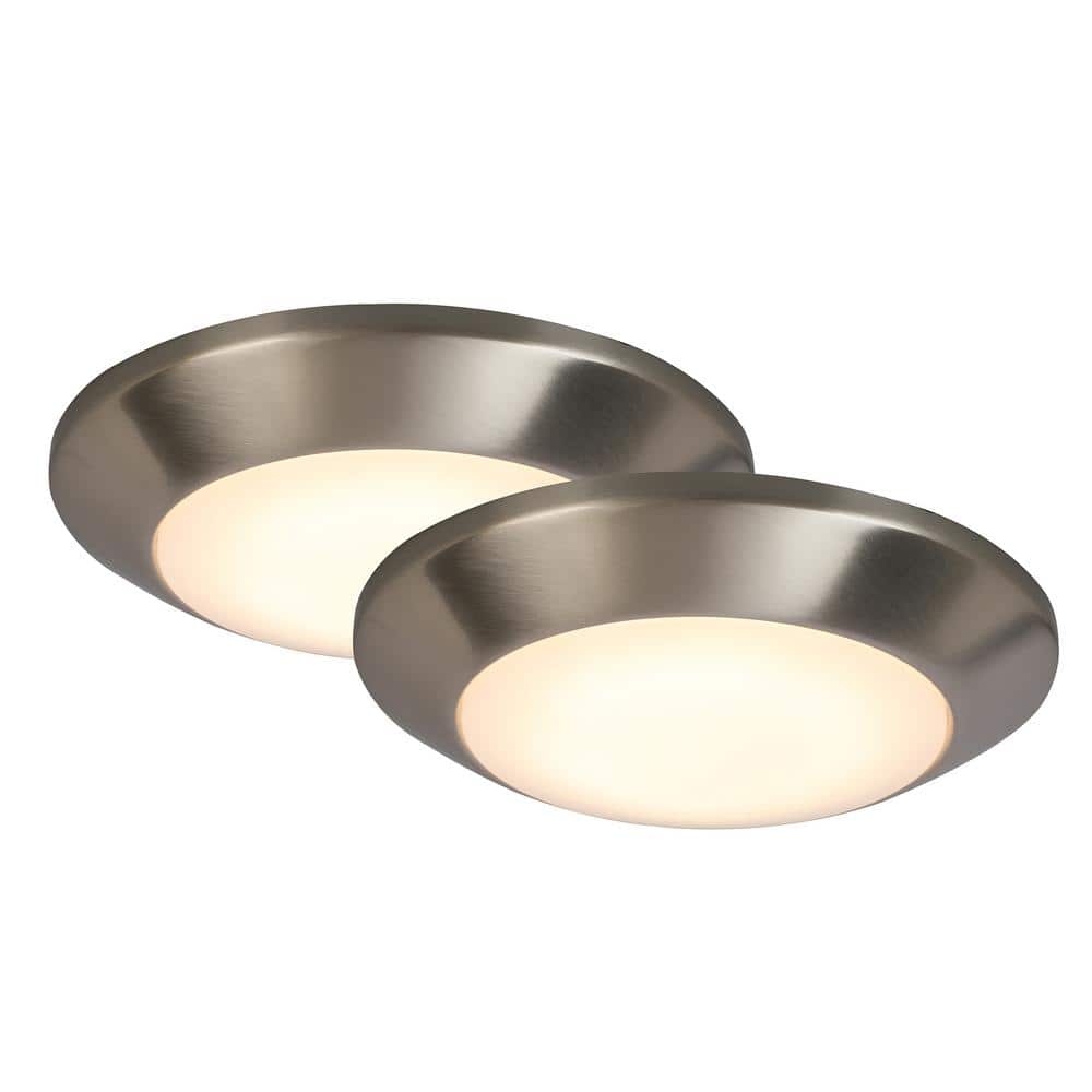 7 in. Brushed Nickel LED Flush Mount (2 - Pack) - Stu's Home Improvement Outlet