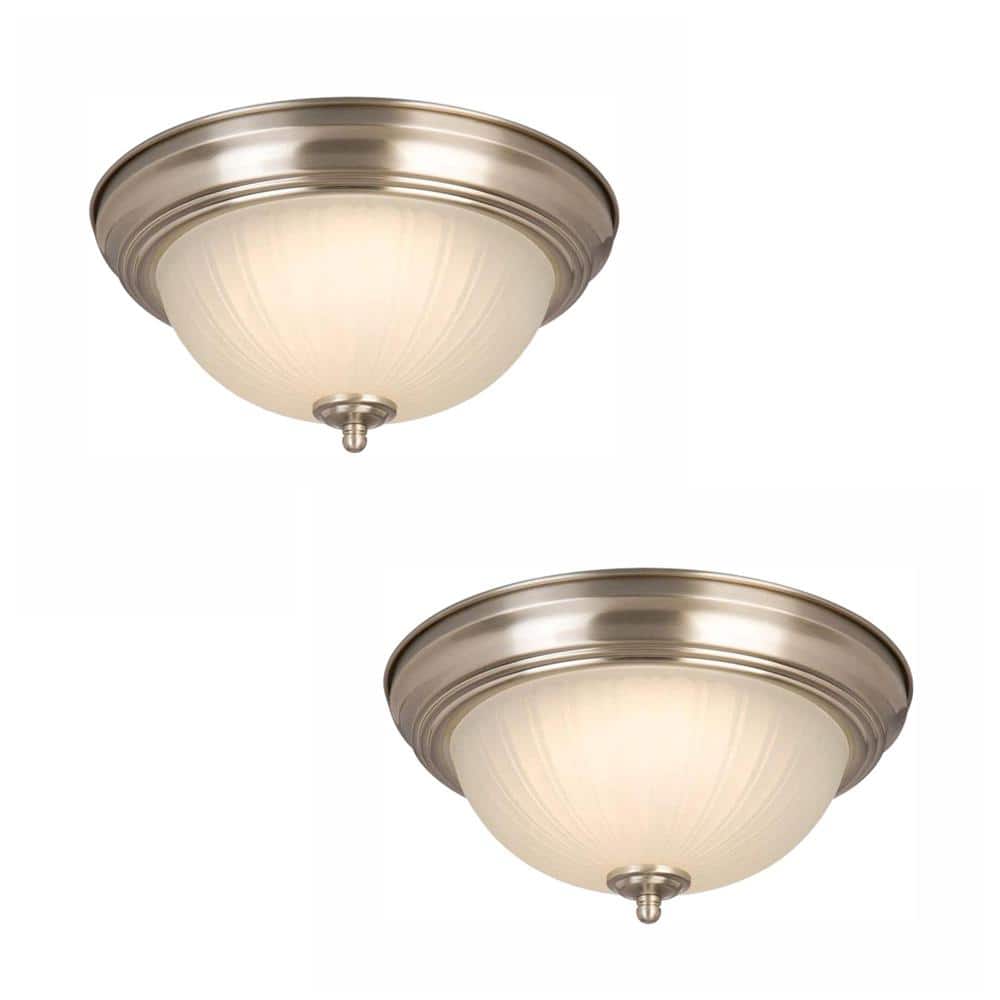 11 in. Brushed Nickel LED Flush Mount (2 - Pack) - Stu's Home Improvement Outlet