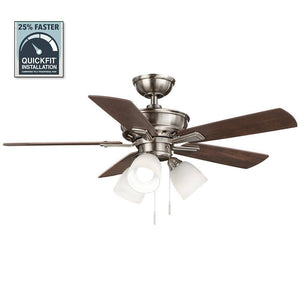 Vaurgas 44 in. LED Indoor Brushed Nickel Ceiling Fan with Light Kit - Stu's Home Improvement Outlet