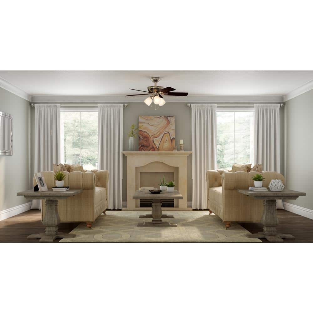 Vaurgas 44 in. LED Indoor Brushed Nickel Ceiling Fan with Light Kit - Stu's Home Improvement Outlet
