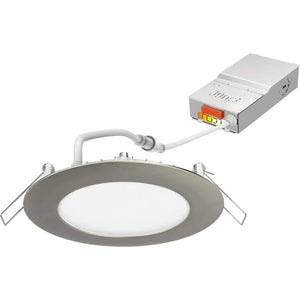 Contractor Select WF4 SWW5 4 in. Selectable CCT Ultra Slim Canless Integrated LED Brushed Nickel Recessed Light - Stu's Home Improvement Outlet