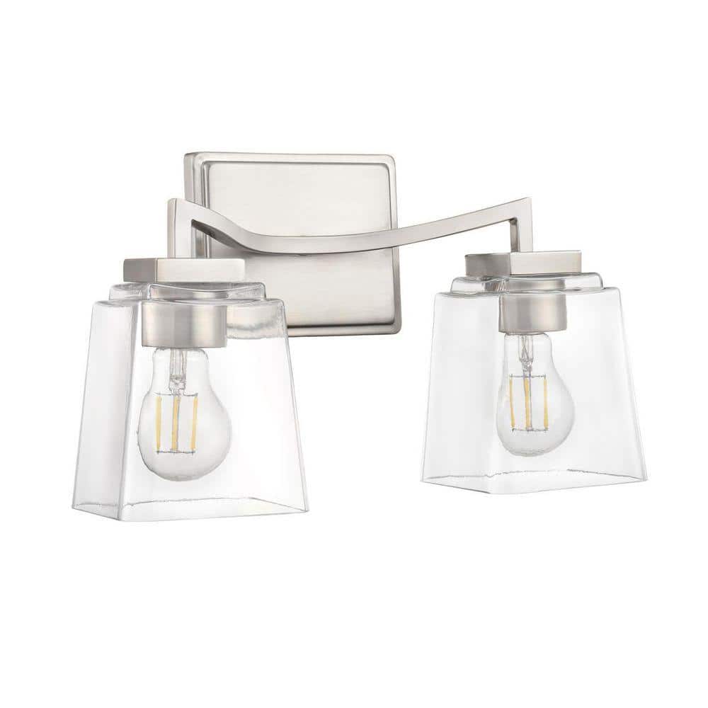 Millennium Lighting Avenna 14.5 in. Wide 2 - Light Brushed Nickel Vanity Light with Clear Glass Shades - Stu's Home Improvement Outlet