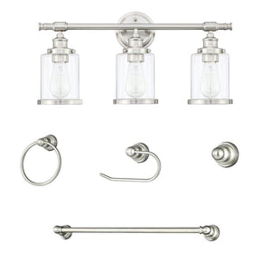 23.5 in. 3 - Light Brushed Nickel Vanity Lights and Bathroom Fixture Combo Set - Stu's Home Improvement Outlet