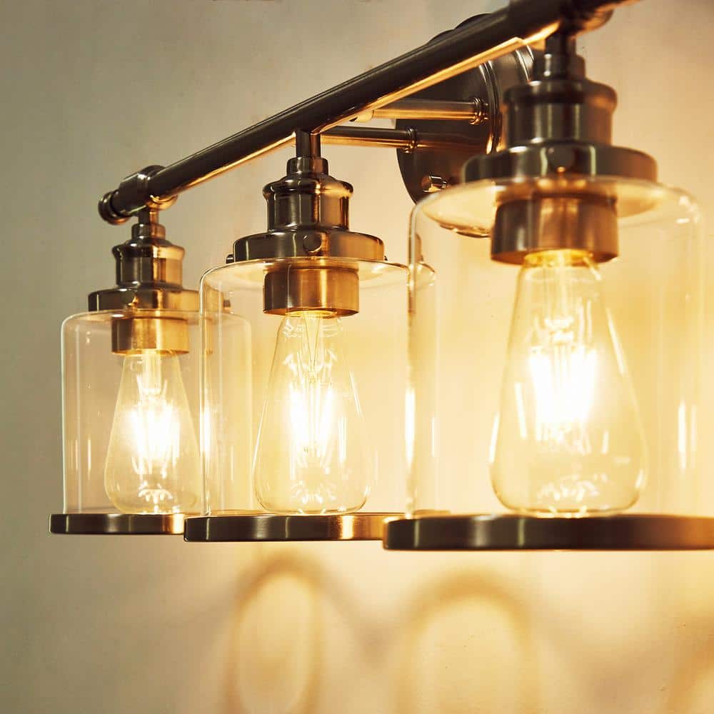 23.5 in. 3 - Light Brushed Nickel Vanity Lights and Bathroom Fixture Combo Set - Stu's Home Improvement Outlet