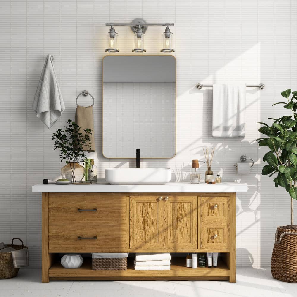 23.5 in. 3 - Light Brushed Nickel Vanity Lights and Bathroom Fixture Combo Set - Stu's Home Improvement Outlet