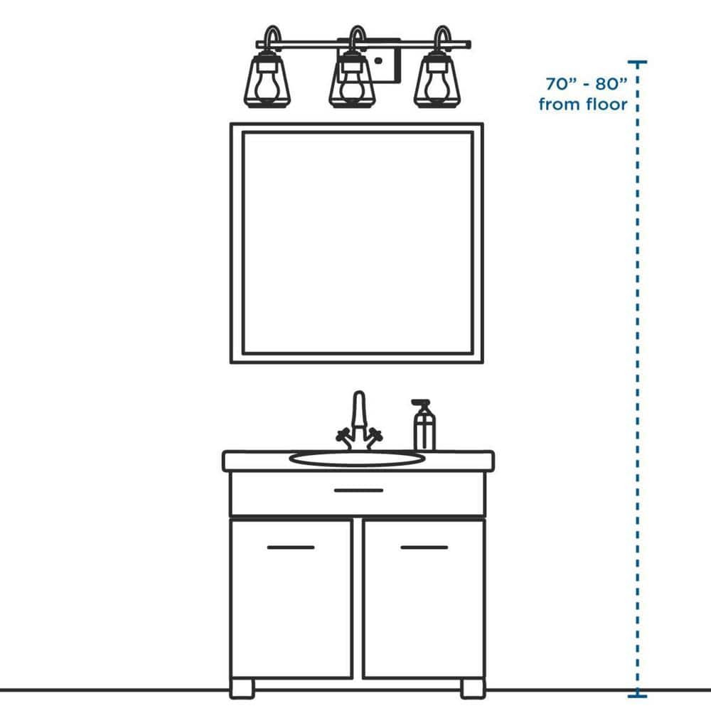 Progress Lighting Replay Collection 22 in. 3-Light Brushed Nickel Etched White Glass Modern Bathroom Vanity Light