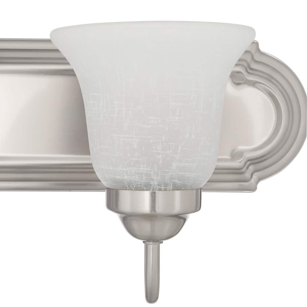 24 in. 3 - Light Brushed Nickel Bathroom Vanity Light with Glass Shades - Stu's Home Improvement Outlet