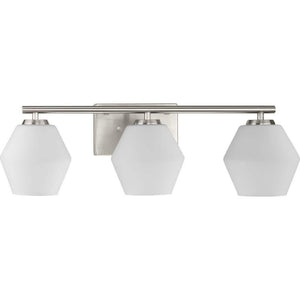 Copeland Collection 24 in. 3 - Light Brushed Nickel Vanity Light with Etched Opal Glass Shades - Stu's Home Improvement Outlet