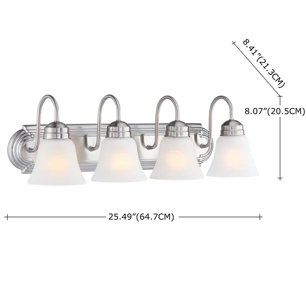Brush 25.49 in. 4 - Light Brushed Nickel Vanity Light - Stu's Home Improvement Outlet