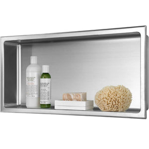 AKDY 24 in. W x 12 in. H x 4 in. D 18 - Gauge Bathroom Shower Wall Niche in Brushed Stainless Steel - Stu's Home Improvement Outlet