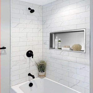 AKDY 24 in. W x 12 in. H x 4 in. D 18 - Gauge Bathroom Shower Wall Niche in Brushed Stainless Steel - Stu's Home Improvement Outlet