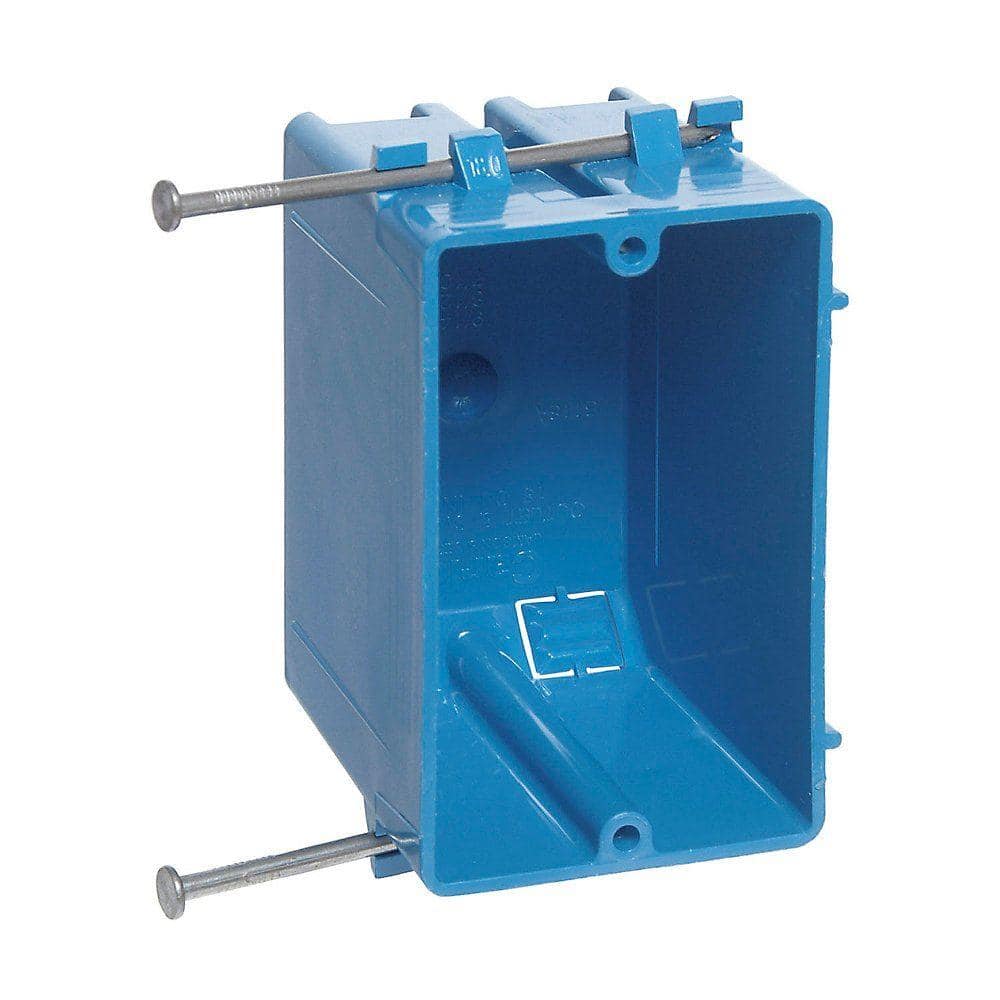 1-Gang 18 cu. in. Blue Electrical PVC New Work Electrical Switch and Outlet Box (B118A)