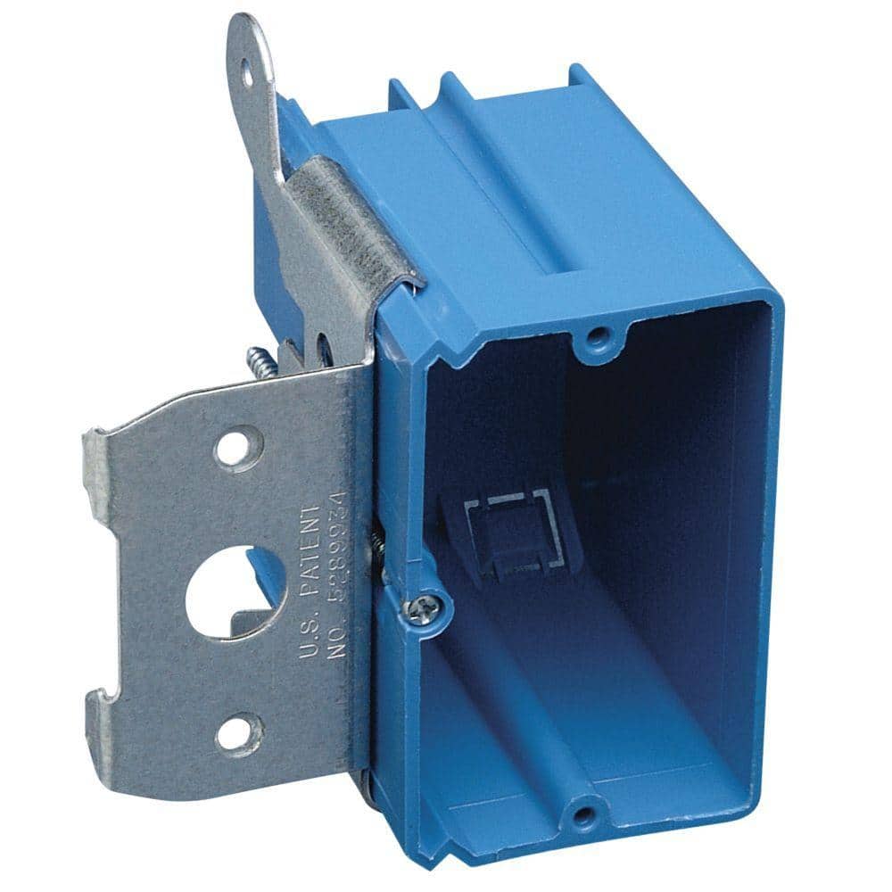 1 - Gang 21 cu. in. New Work Non - Metallic Electrical Wall Box with Adjustable Bracket - Stu's Home Improvement Outlet