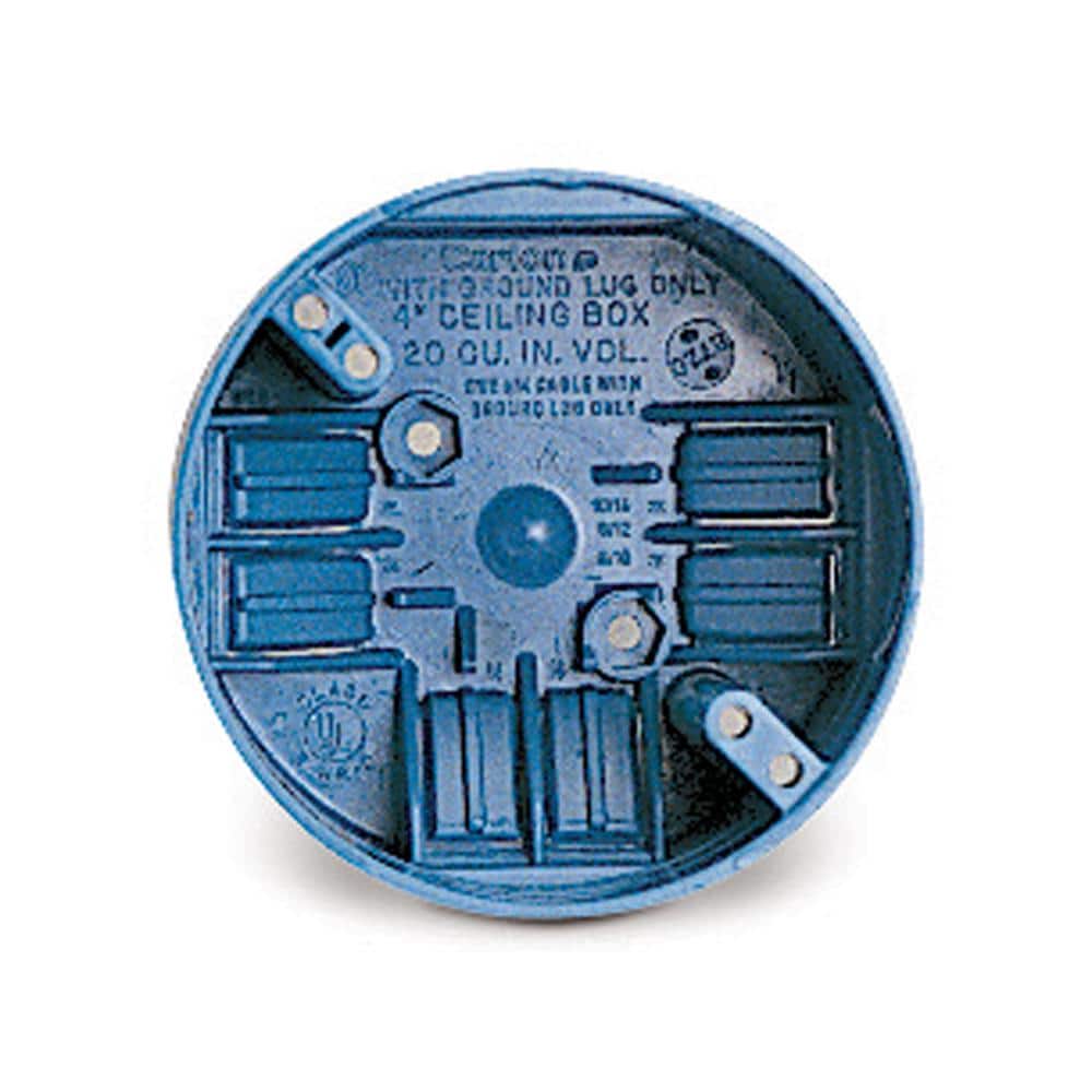 4 in. 20 cu. in. Electrical PVC New Work Electrical Ceiling Box (B720R - SHK) - Stu's Home Improvement Outlet