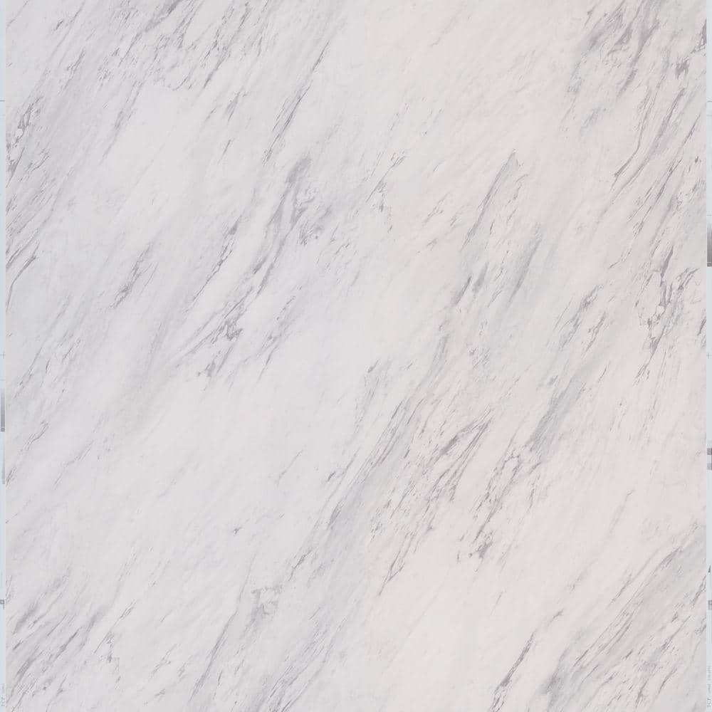 TrafficMaster Carrara Marble 4 MIL x 12 in. W x 12 in. L Peel and Stick Water Resistant Vinyl Tile Flooring (30 sqft/case)