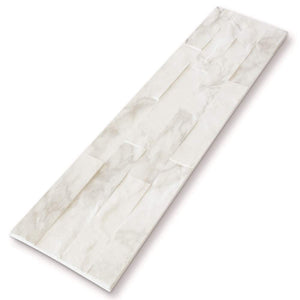 Quartizite Panel 6 in. x 23.6 in. Matte Carrara White Natural Clay Flexible Stone Slate Wall Tile (9.7 sq. ft. /Case) - Stu's Home Improvement Outlet