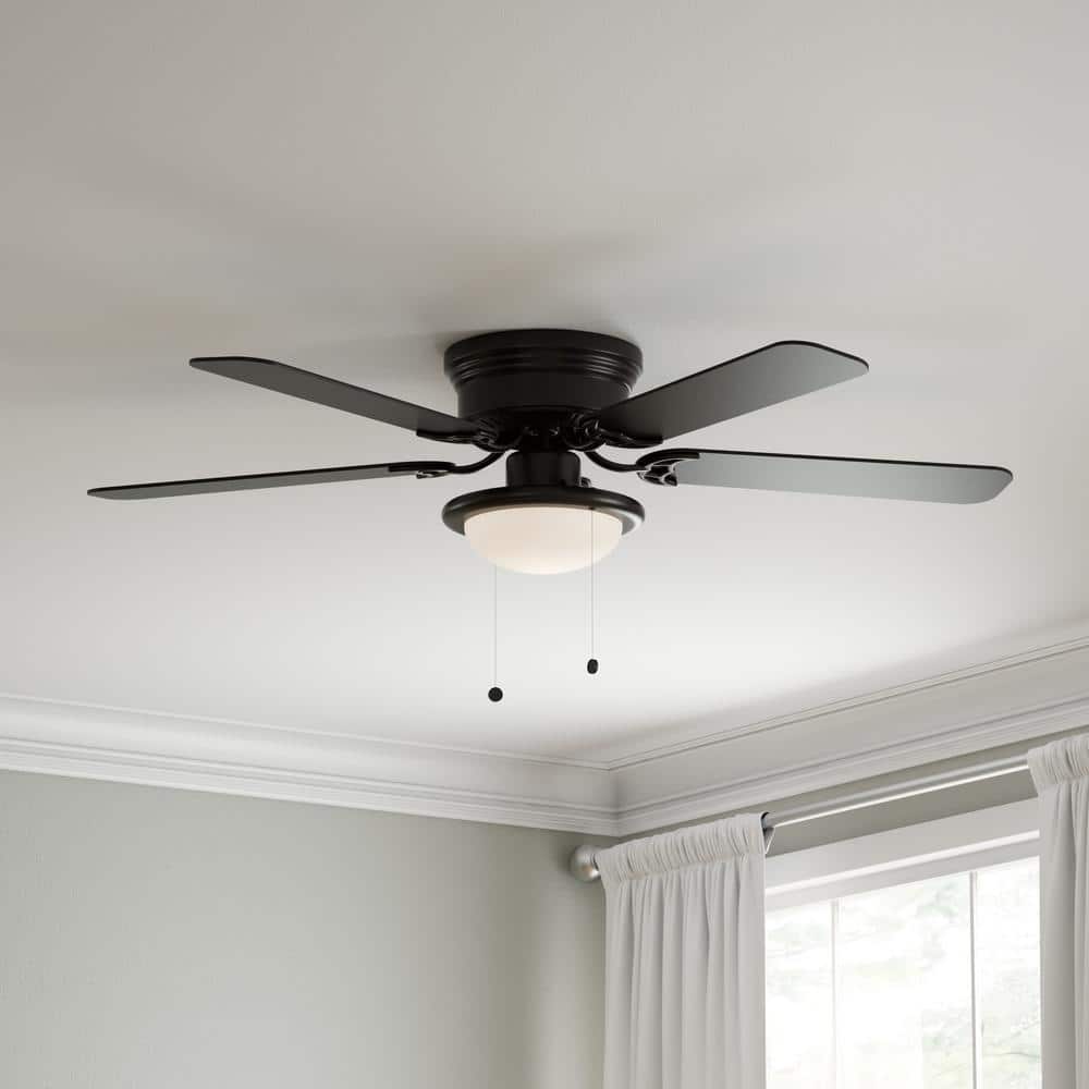 PRIVATE BRAND UNBRANDED Hugger 52 in. LED Indoor Black Ceiling Fan with Light Kit - Stu's Home Improvement Outlet