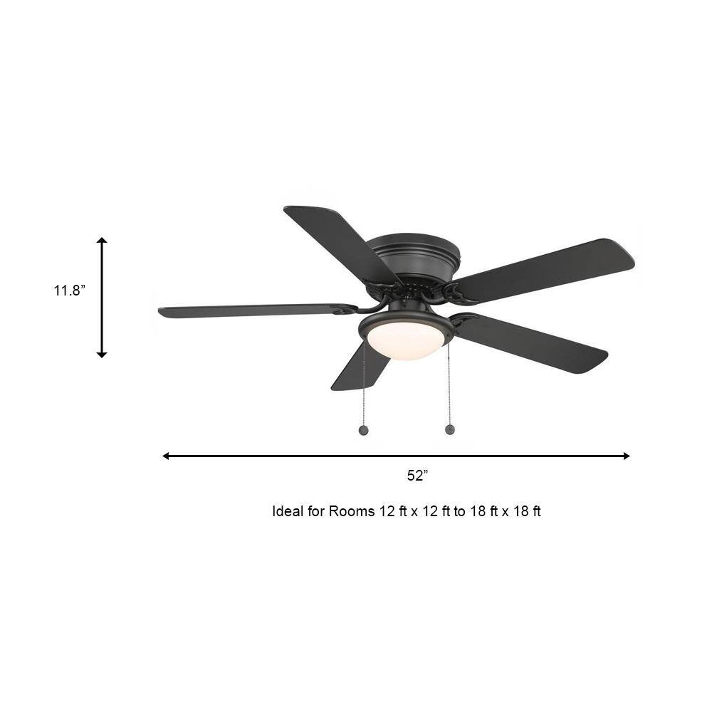 PRIVATE BRAND UNBRANDED Hugger 52 in. LED Indoor Black Ceiling Fan with Light Kit - Stu's Home Improvement Outlet